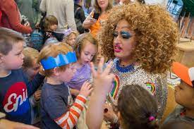 A man leading
''Drag Queen Story Hour''